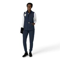 Rugged Flex Women's Bonded Fleece Vest Navy full scrub set