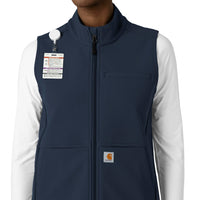 Rugged Flex Women's Bonded Fleece Vest Navy front detail
