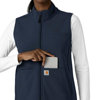Rugged Flex Women's Bonded Fleece Vest Navy side detail 1