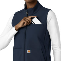 Rugged Flex Women's Bonded Fleece Vest Navy side detail 2