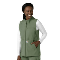 Rugged Flex Women's Bonded Fleece Vest Olive side view