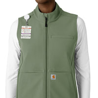 Rugged Flex Women's Bonded Fleece Vest Olive front detail