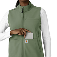 Rugged Flex Women's Bonded Fleece Vest Olive side detail 1
