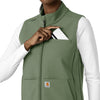 Rugged Flex Women's Bonded Fleece Vest Olive side detail 2