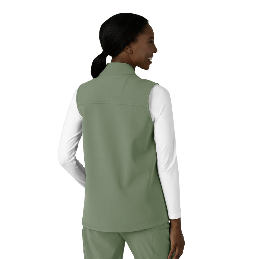 Rugged Flex Women's Bonded Fleece Vest Olive back view