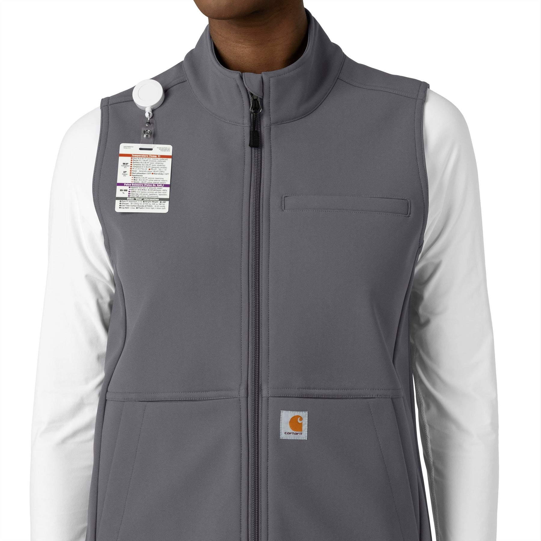 Rugged Flex Women's Bonded Fleece Vest Pewter front detail