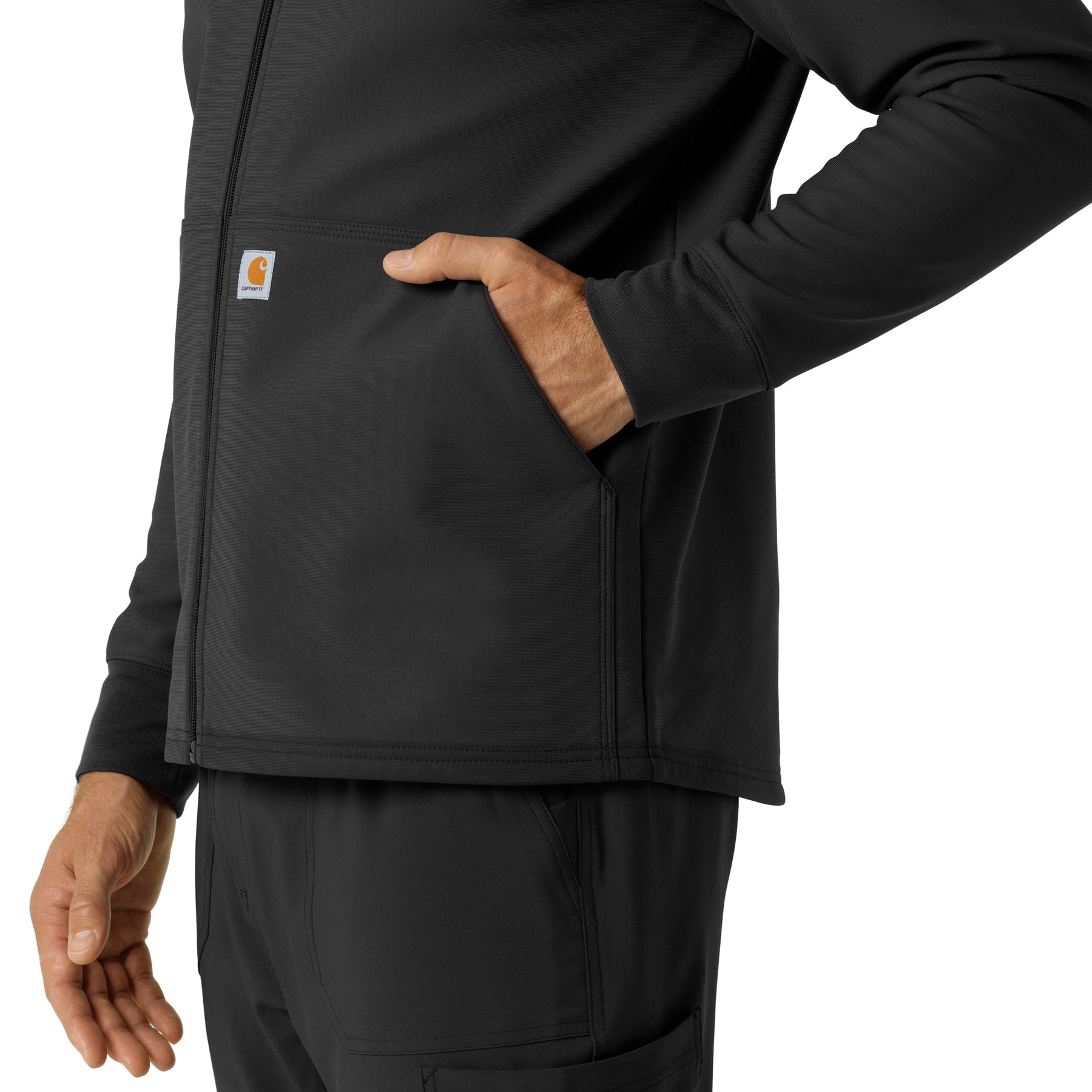 Carhartt Men's Bonded Fleece Hoodie - Black left pocket