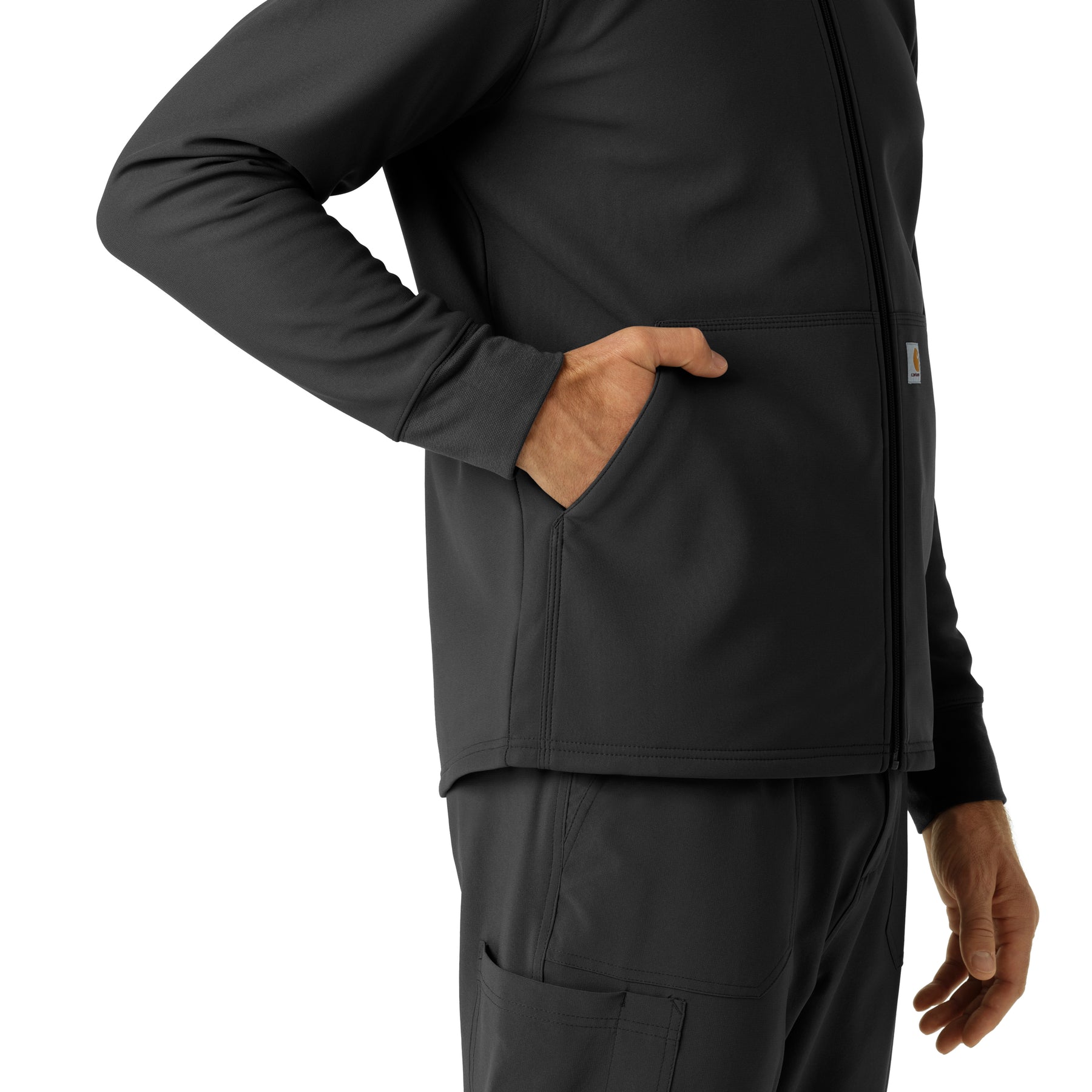 Carhartt Men's Bonded Fleece Hoodie - Black right pocket