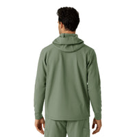 Layers Men's Bonded Fleece Hoodie Olive back view