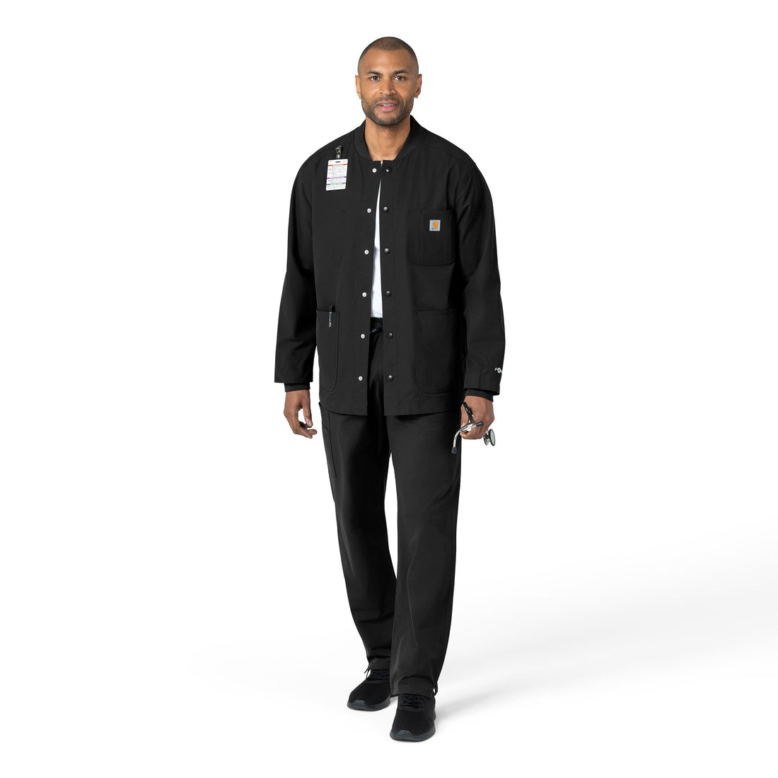 Force Essentials Unisex Chore Coat Black full scrub set