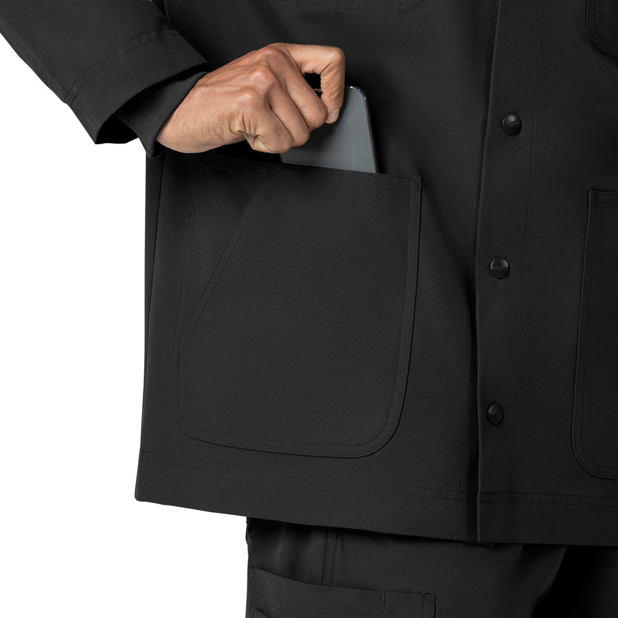 Force Essentials Unisex Chore Coat Black side detail 2