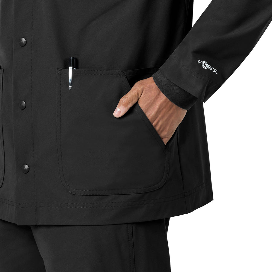Force Essentials Unisex Chore Coat Black pocket detail