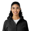 Layers Women's Bonded Fleece Hoodie Black front detail