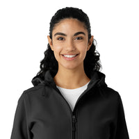 Layers Women's Bonded Fleece Hoodie Black front detail