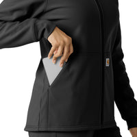 Layers Women's Bonded Fleece Hoodie Black back detail