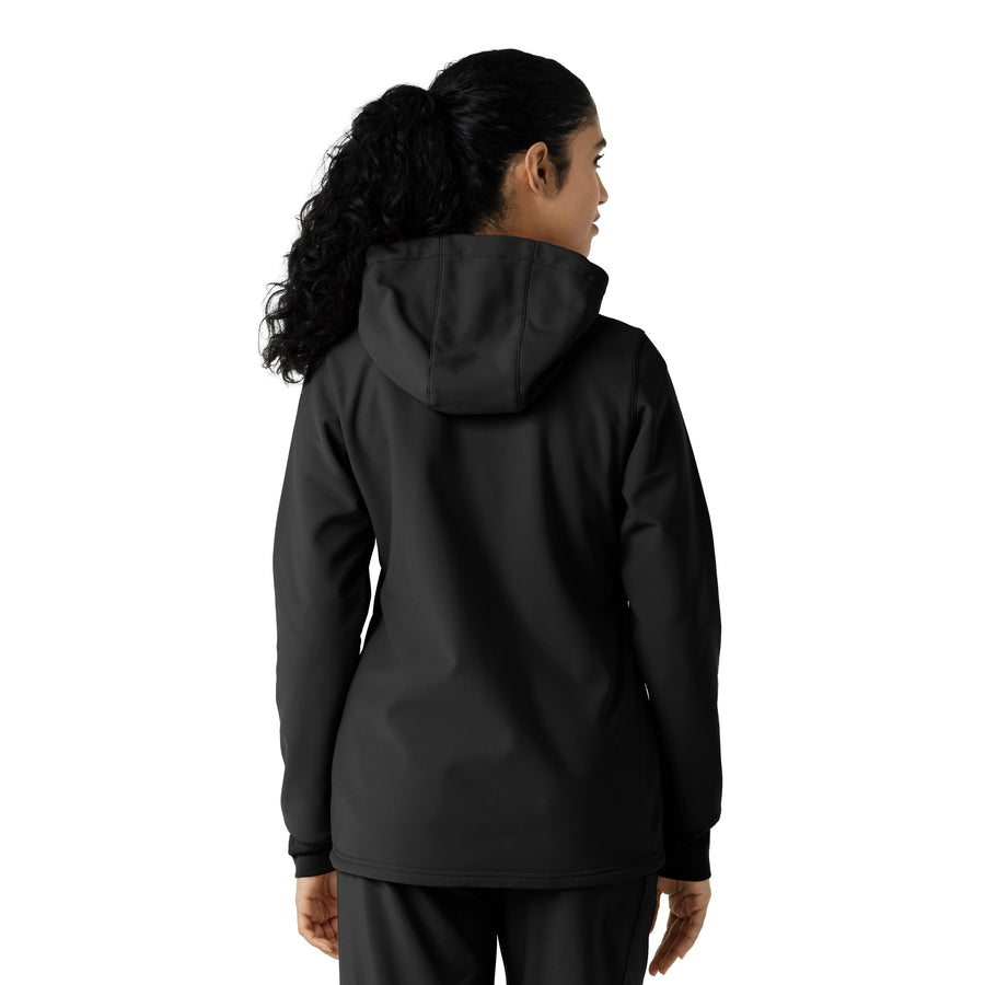 Layers Women's Bonded Fleece Hoodie Black back view