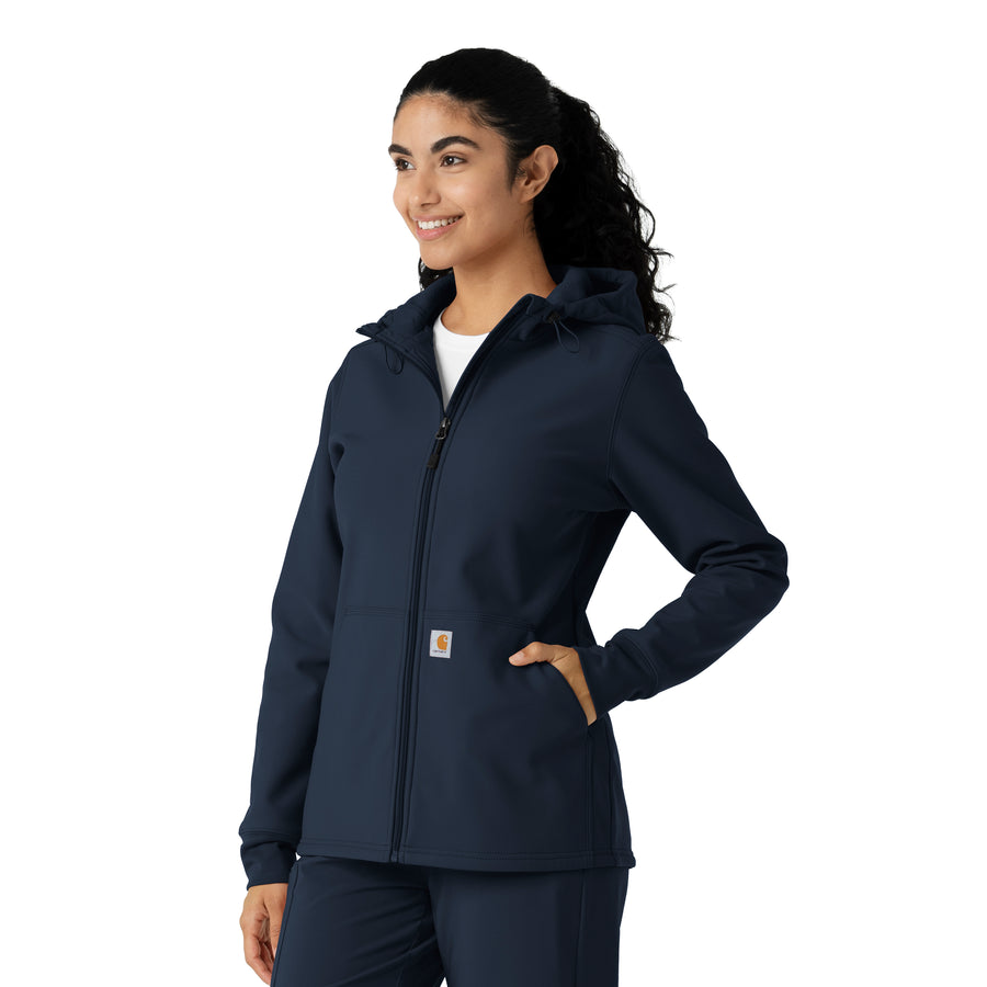 Layers Women's Bonded Fleece Hoodie Navy side view