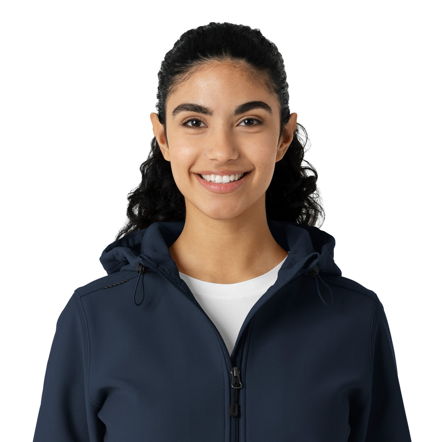 Layers Women's Bonded Fleece Hoodie Navy front detail