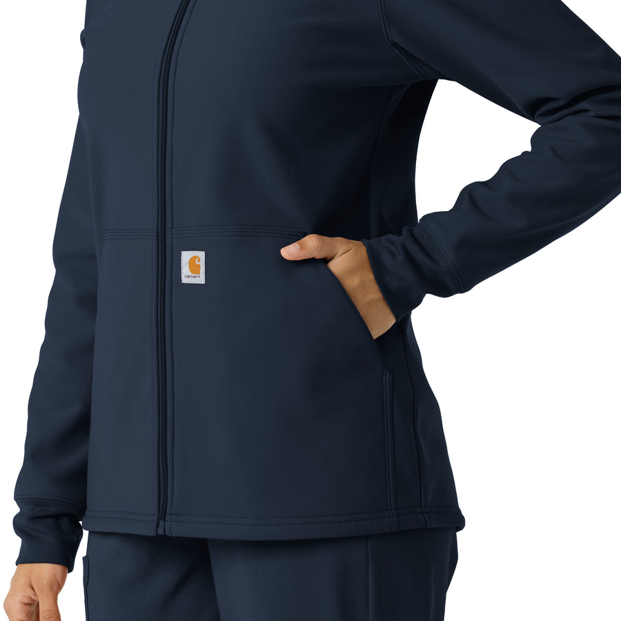 Layers Women's Bonded Fleece Hoodie Navy hemline detail