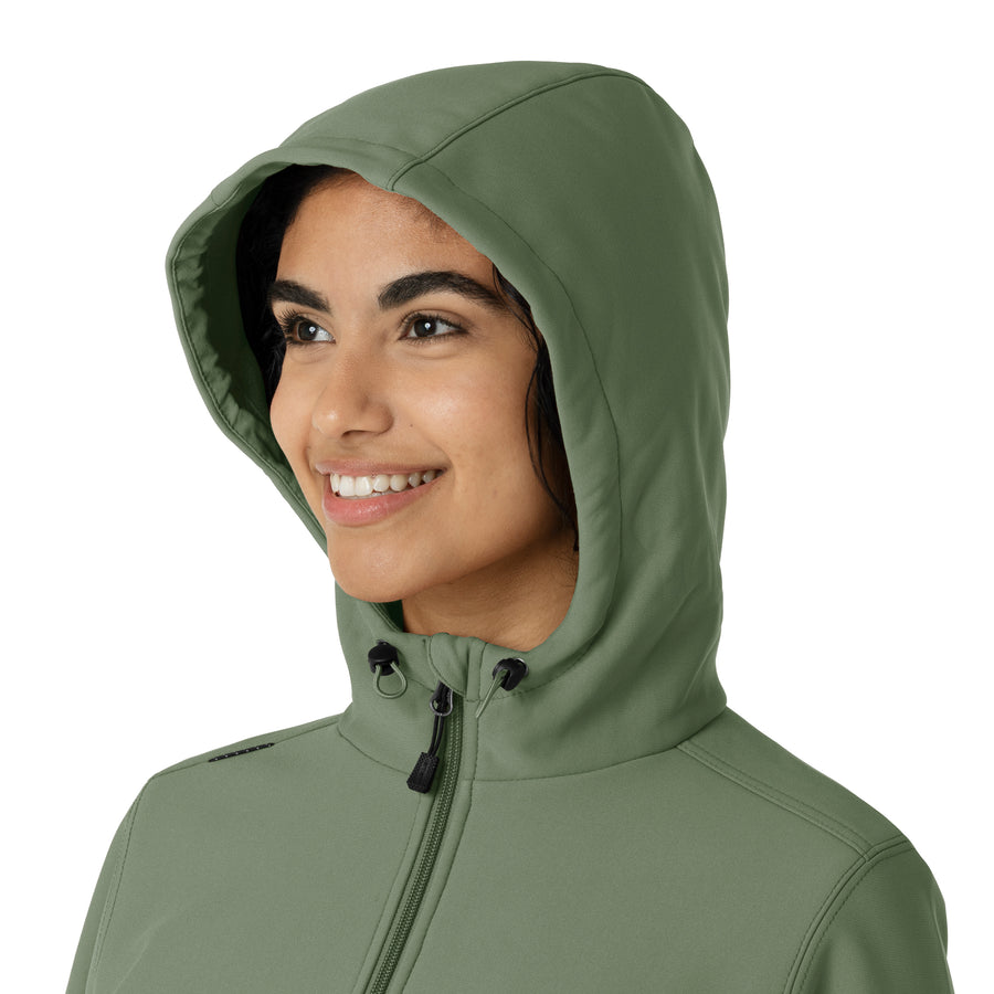 Layers Women's Bonded Fleece Hoodie Olive side detail 1