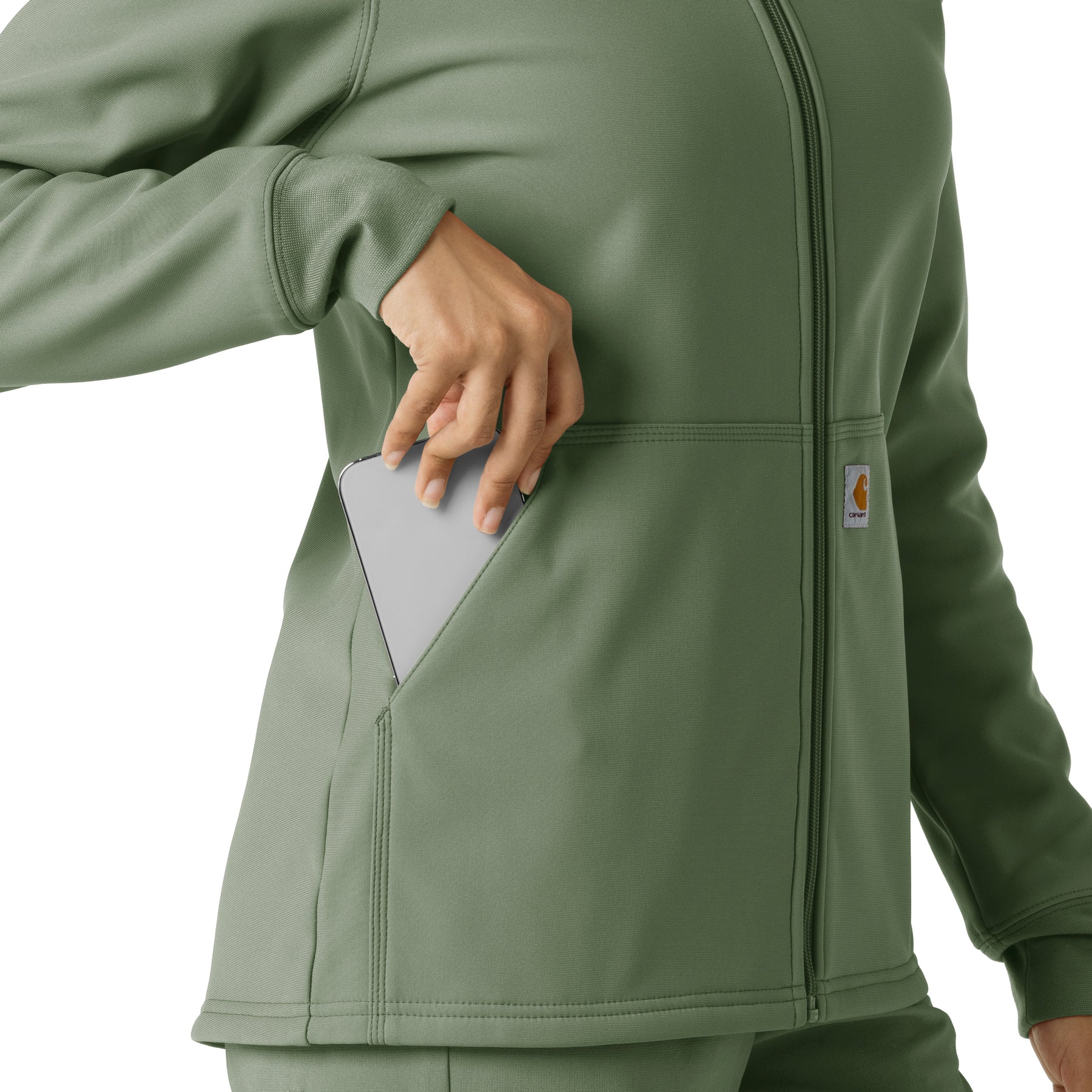 Layers Women's Bonded Fleece Hoodie Olive back detail