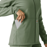 Layers Women's Bonded Fleece Hoodie Olive back detail