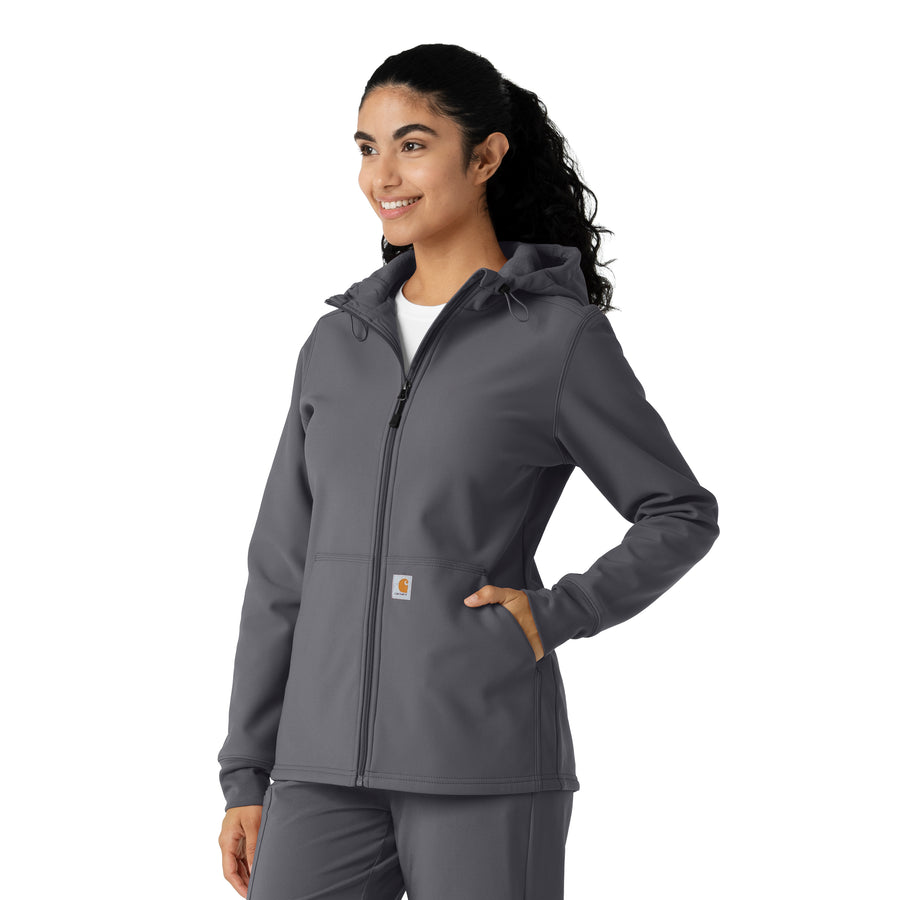 Layers Women's Bonded Fleece Hoodie Pewter side view