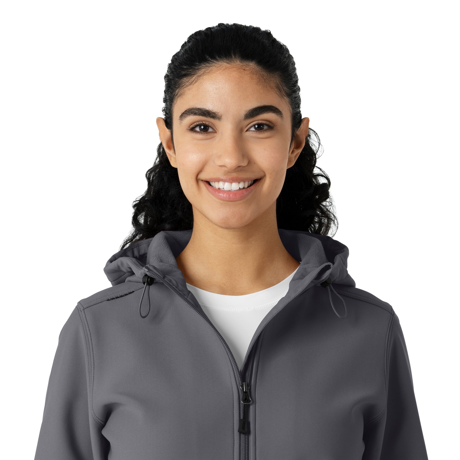 Layers Women's Bonded Fleece Hoodie Pewter front detail