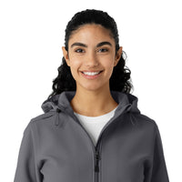 Layers Women's Bonded Fleece Hoodie Pewter front detail
