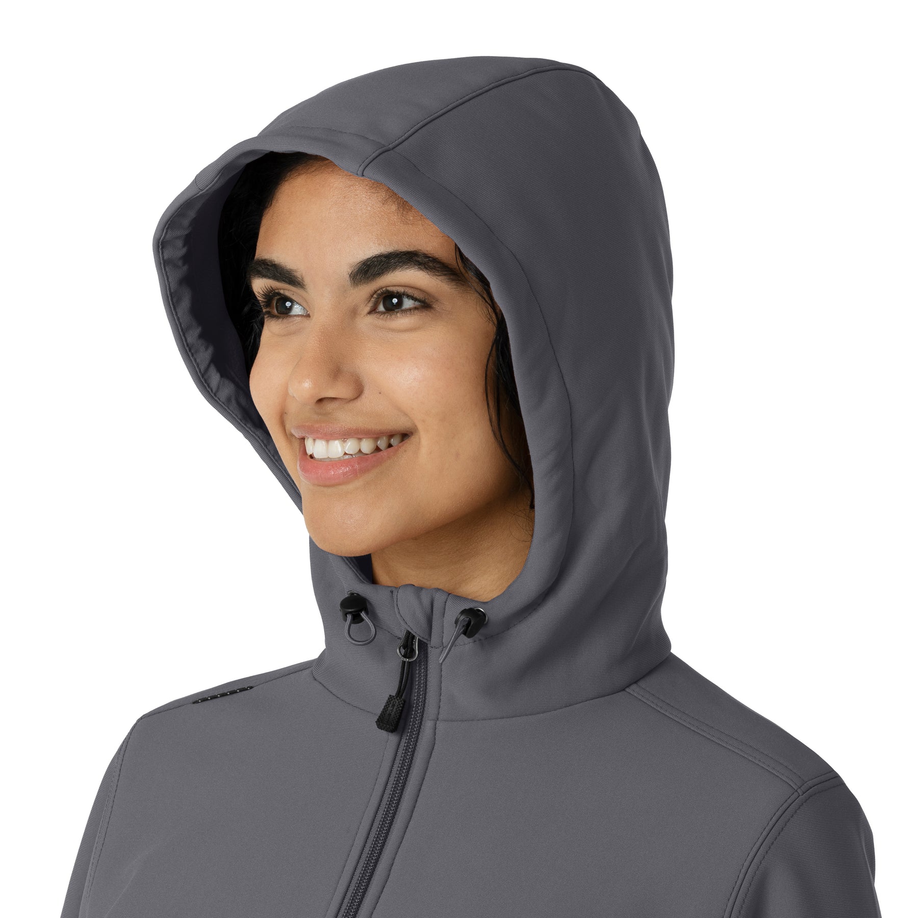 Layers Women's Bonded Fleece Hoodie Pewter side detail 1