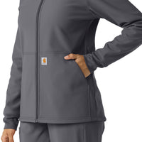 Layers Women's Bonded Fleece Hoodie Pewter hemline detail