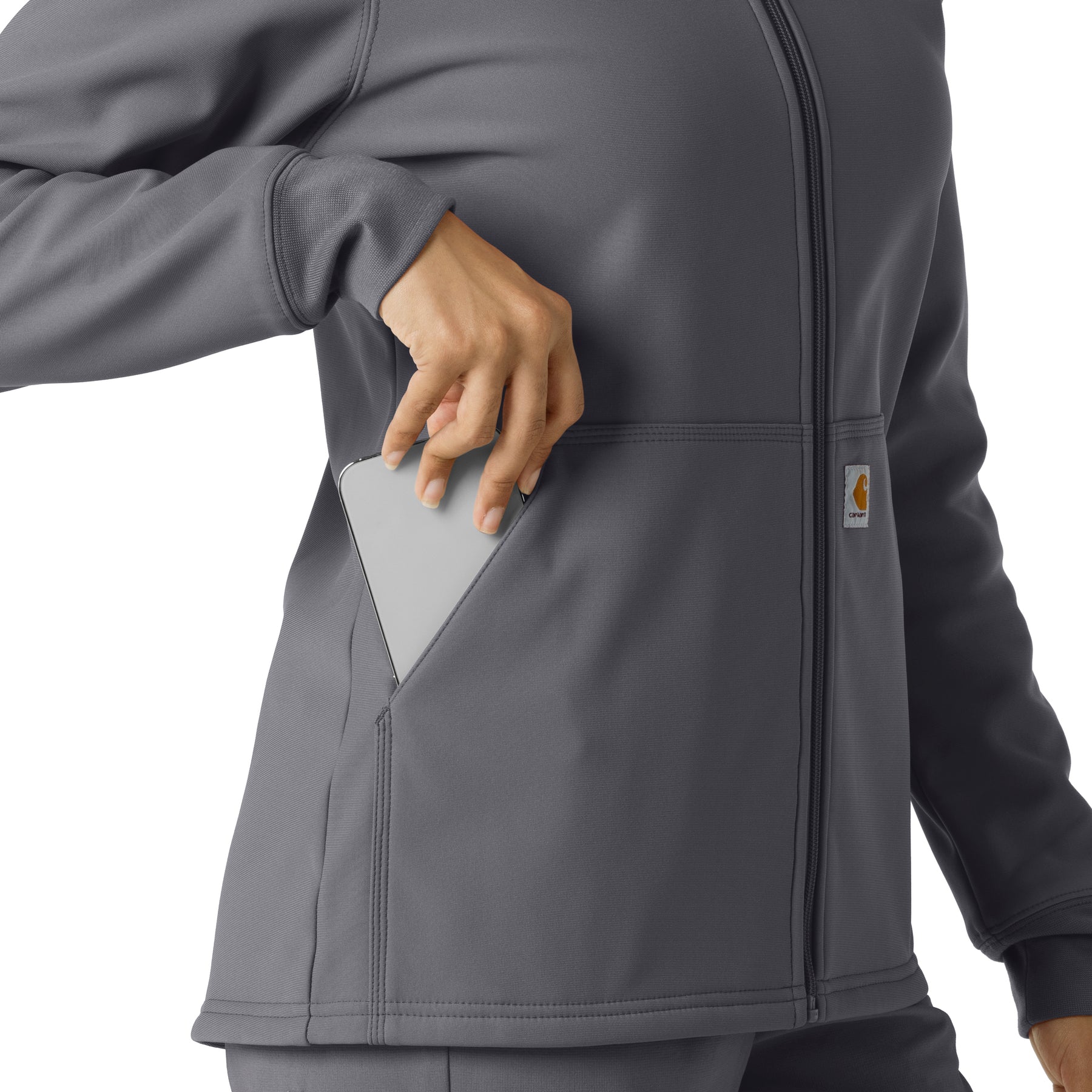 Layers Women's Bonded Fleece Hoodie Pewter back detail