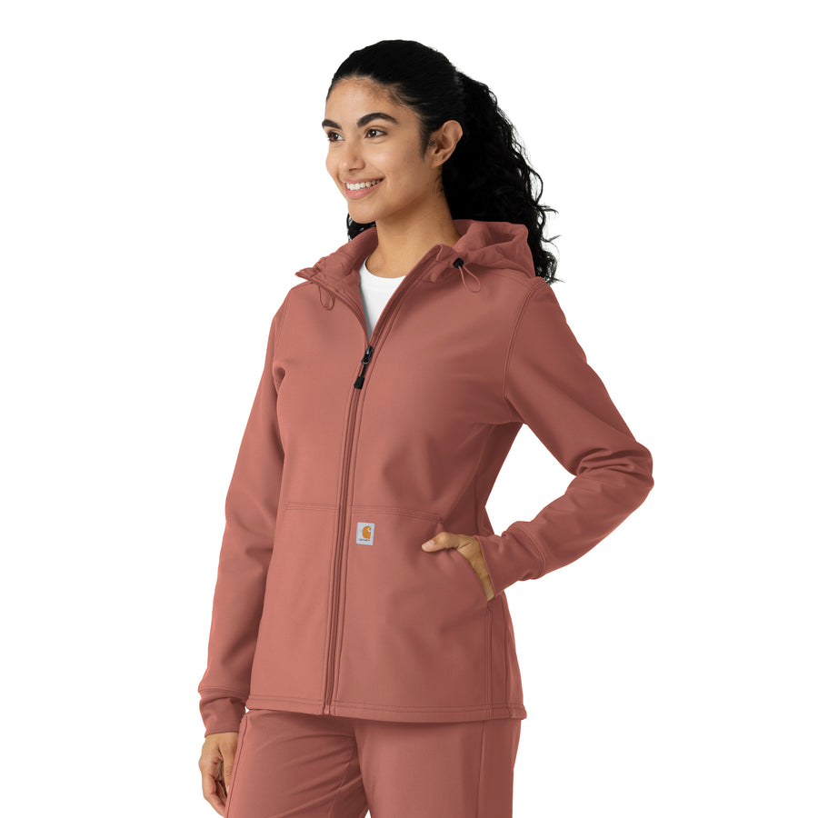 Layers Women's Bonded Fleece Hoodie Wildrose side view
