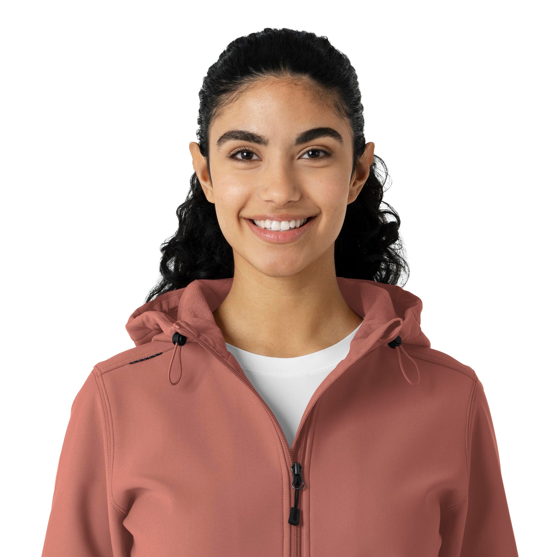 Layers Women's Bonded Fleece Hoodie Wildrose front detail