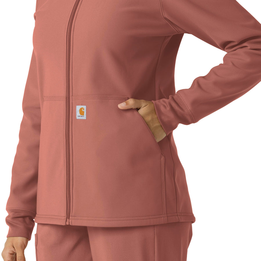 Layers Women's Bonded Fleece Hoodie Wildrose hemline detail