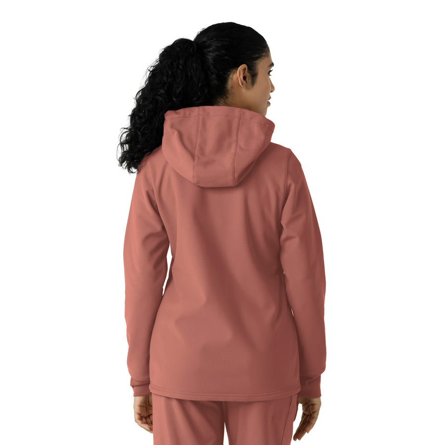Layers Women's Bonded Fleece Hoodie Wildrose back view