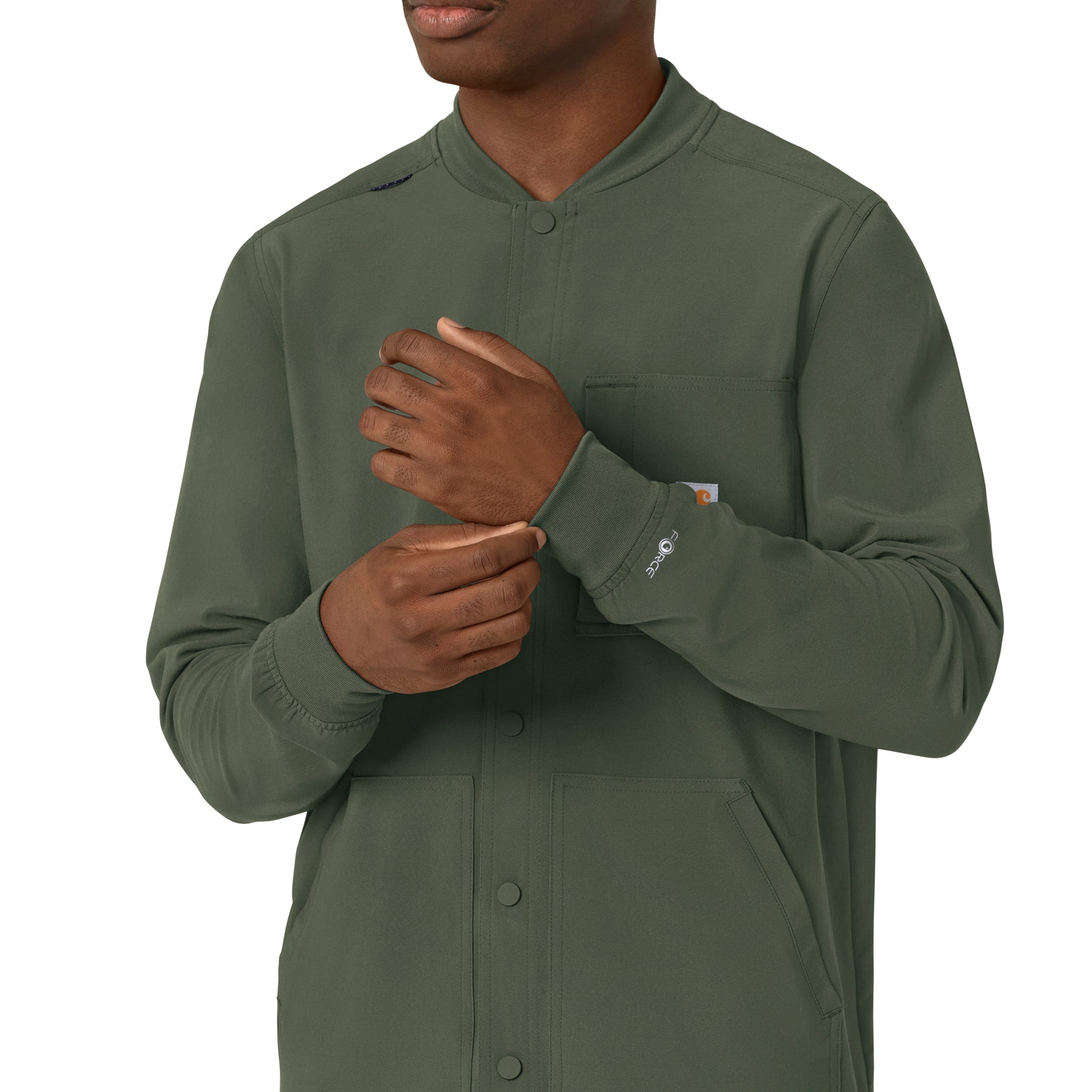 Force Cross-Flex Men's Shirt Jacket Olive front detail