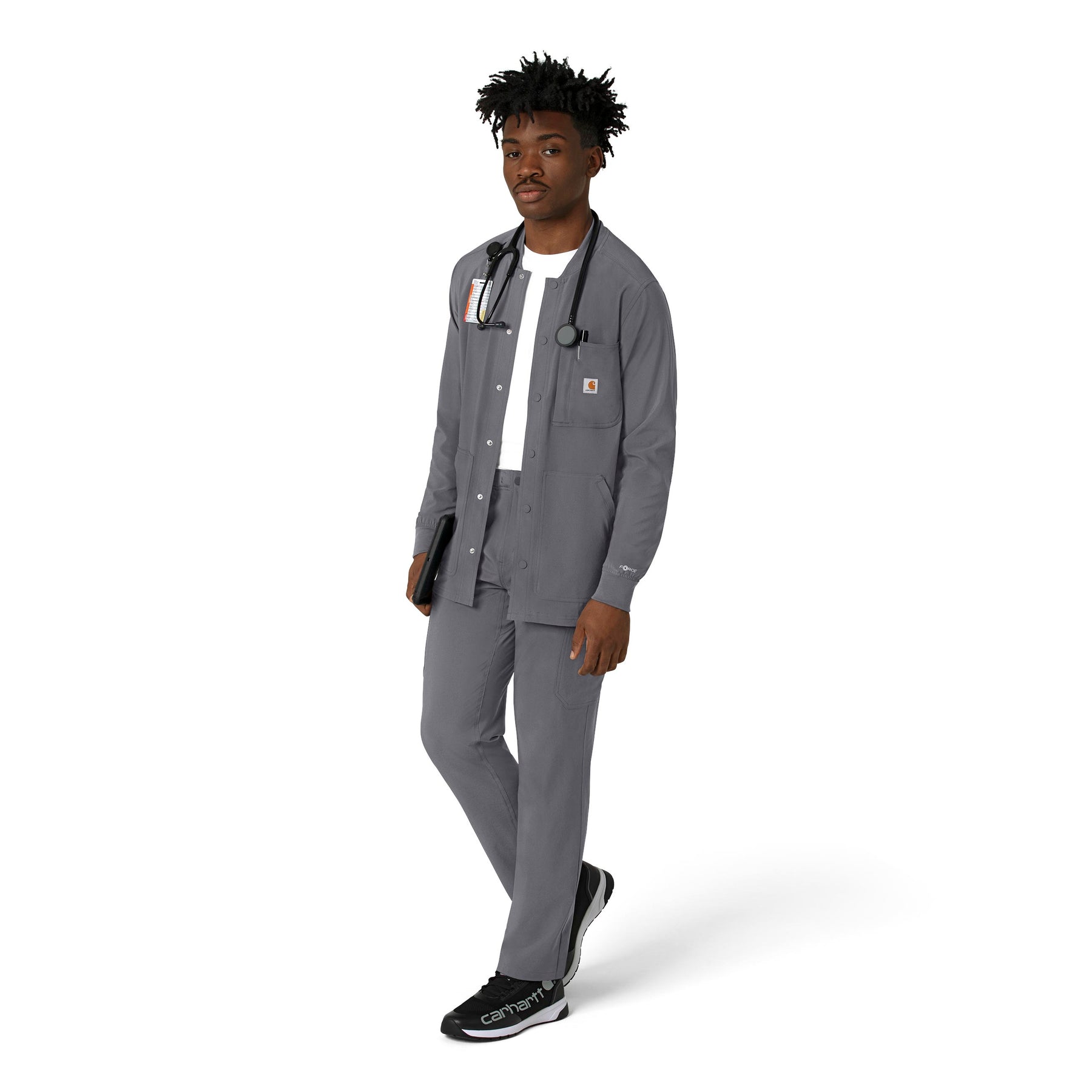 Force Cross-Flex Men's Shirt Jacket Pewter full scrub set