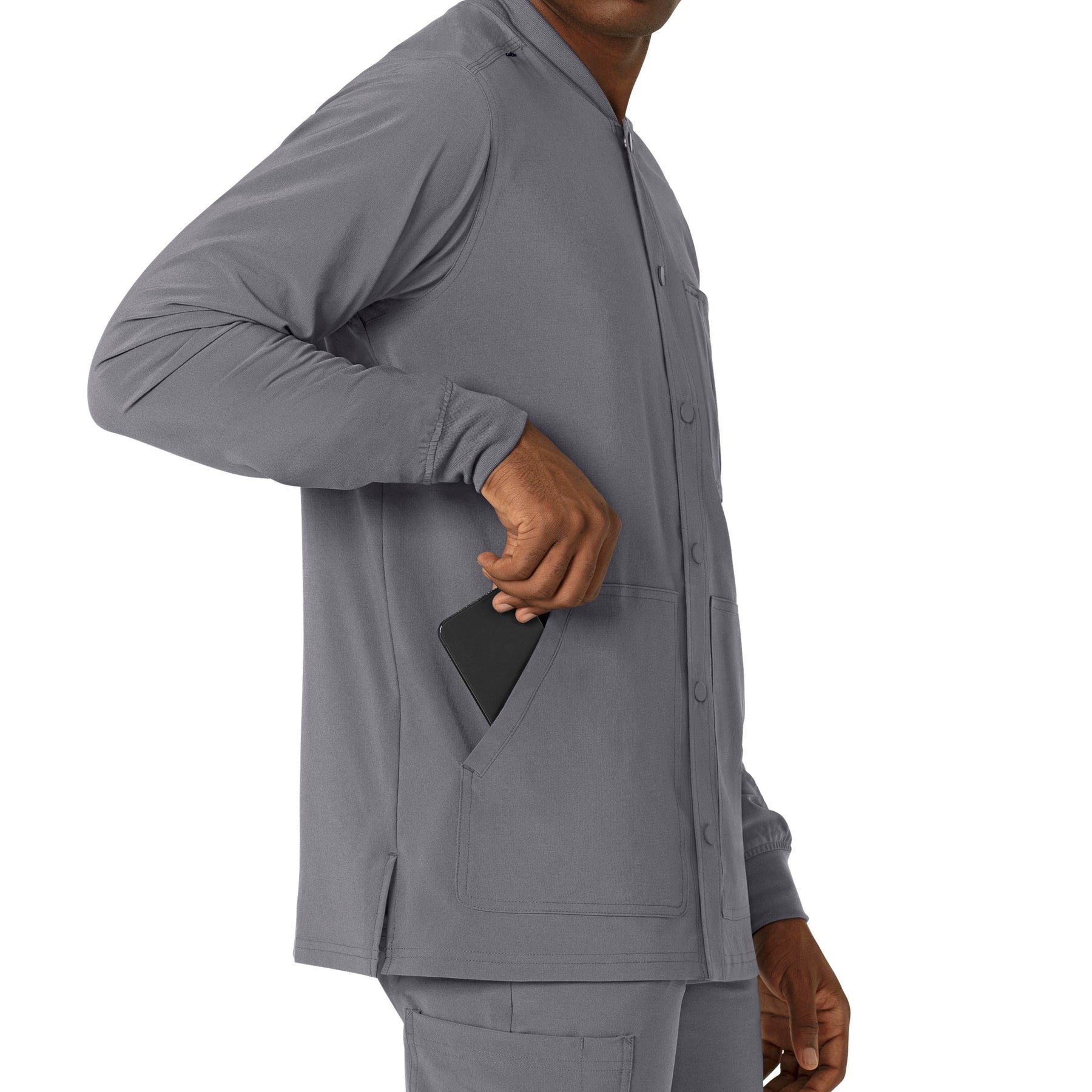 Force Cross-Flex Men's Shirt Jacket Pewter side detail 2