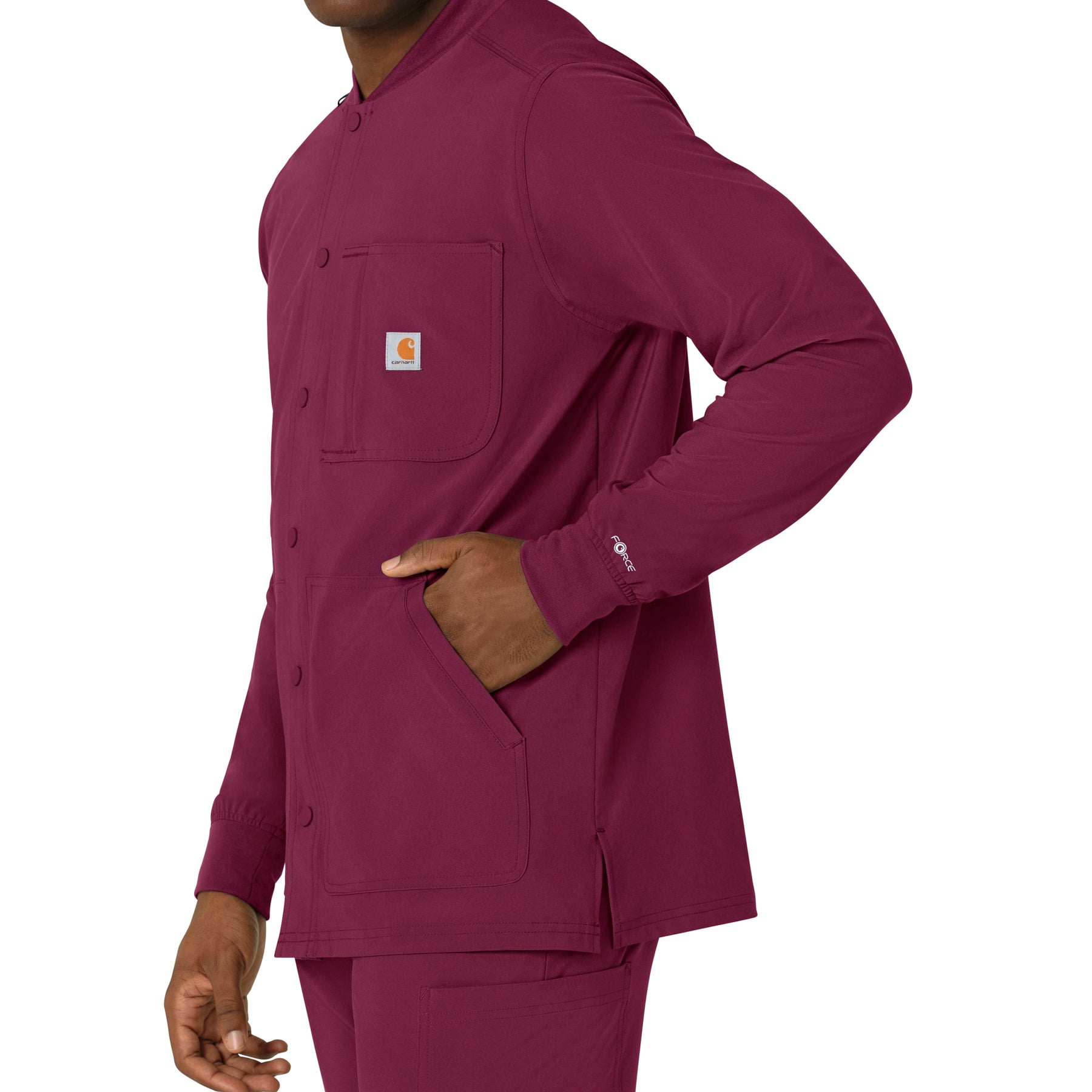 Force Cross-Flex Men's Shirt Jacket Wine side detail 1