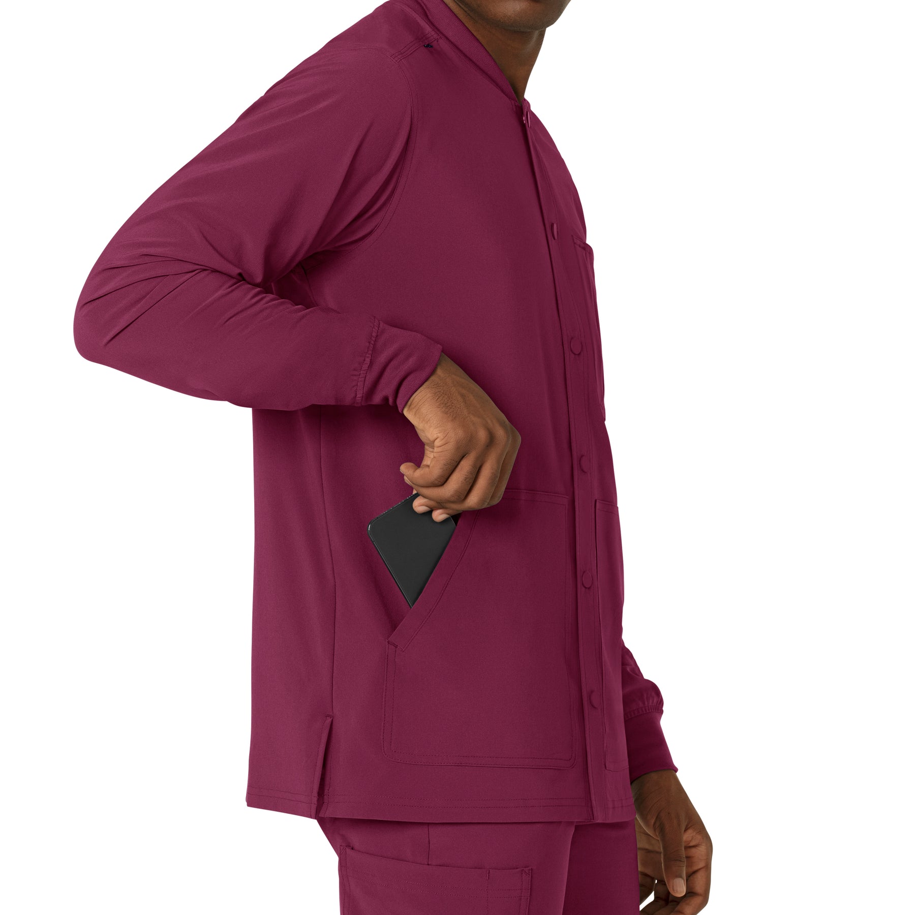 Force Cross-Flex Men's Shirt Jacket Wine side detail 2