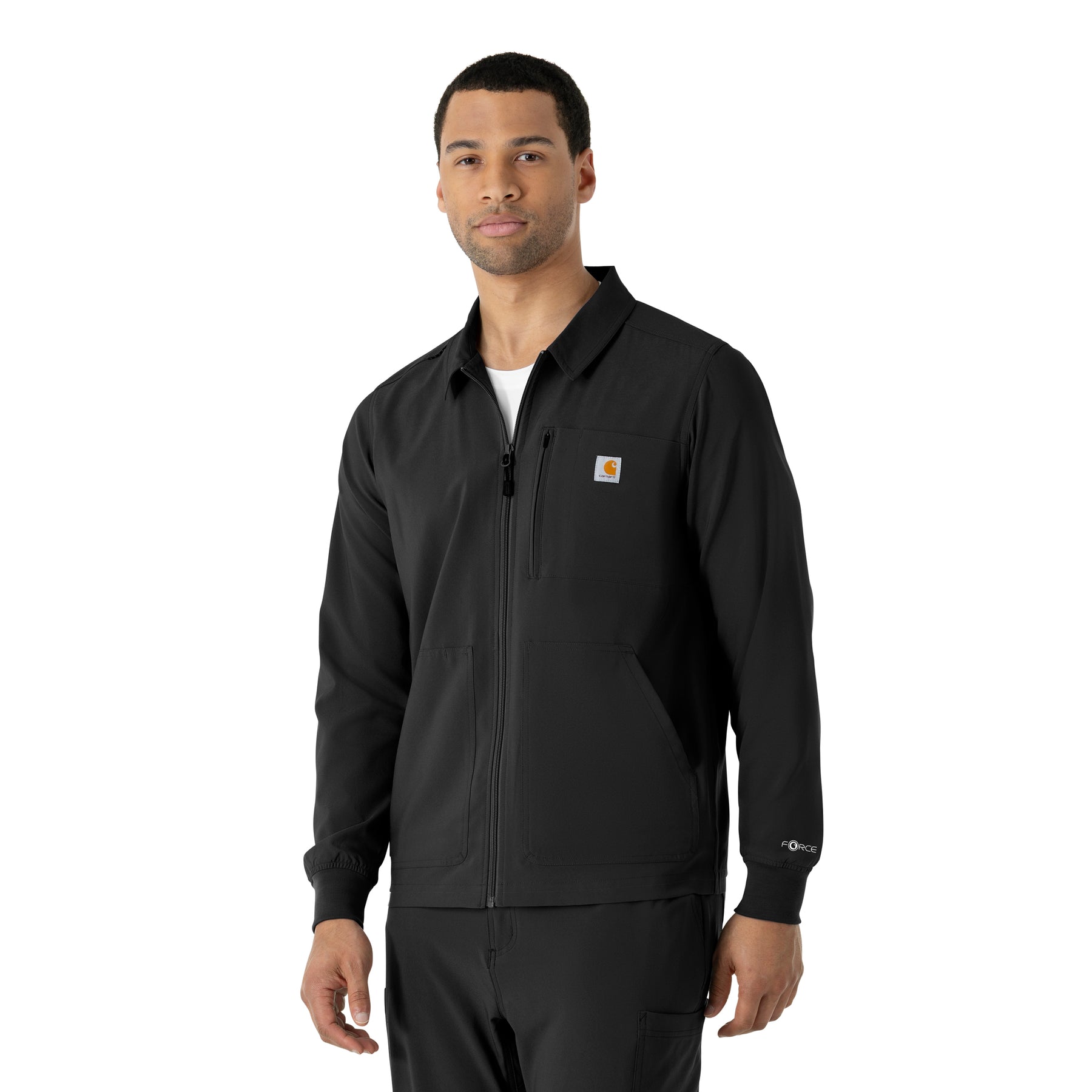 Force Cross-Flex Men's Lightweight Scrub Jacket Black side view