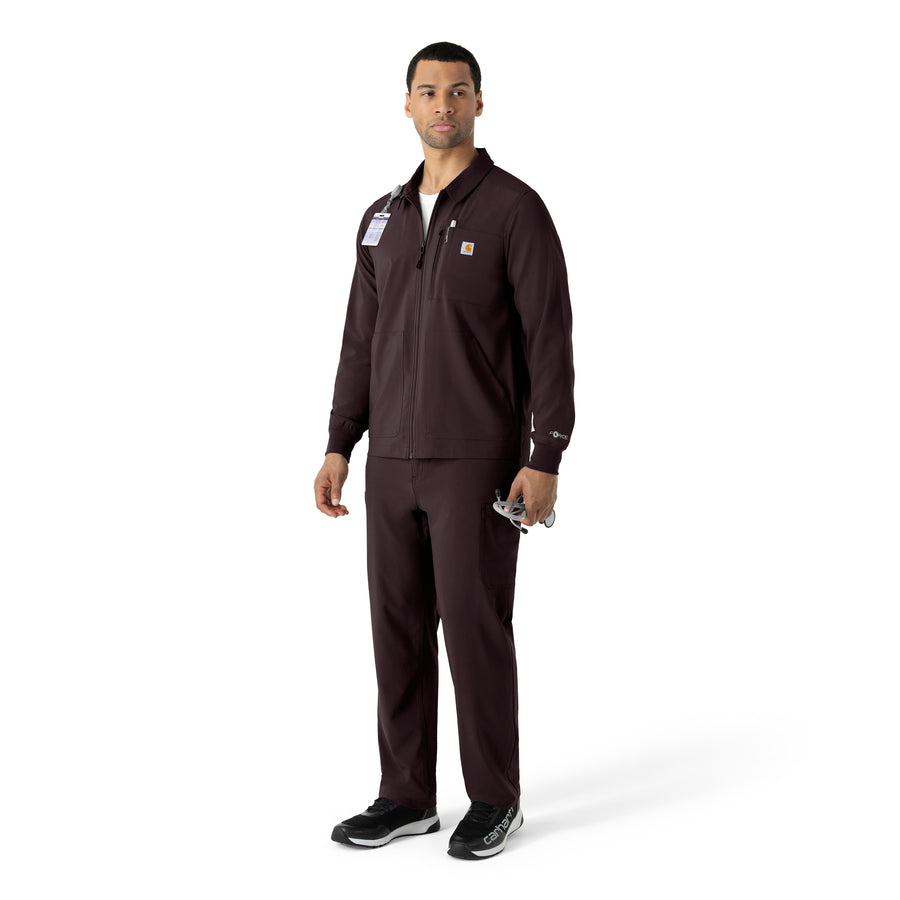 Carhartt Force Cross-Flex Men's Lightweight Scrub Jacket - Dark Sepia