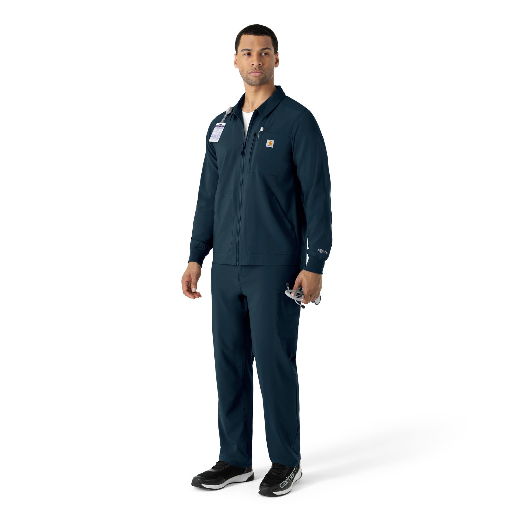 Carhartt Force Cross-Flex Men's Lightweight Scrub Jacket - Navy scrub set