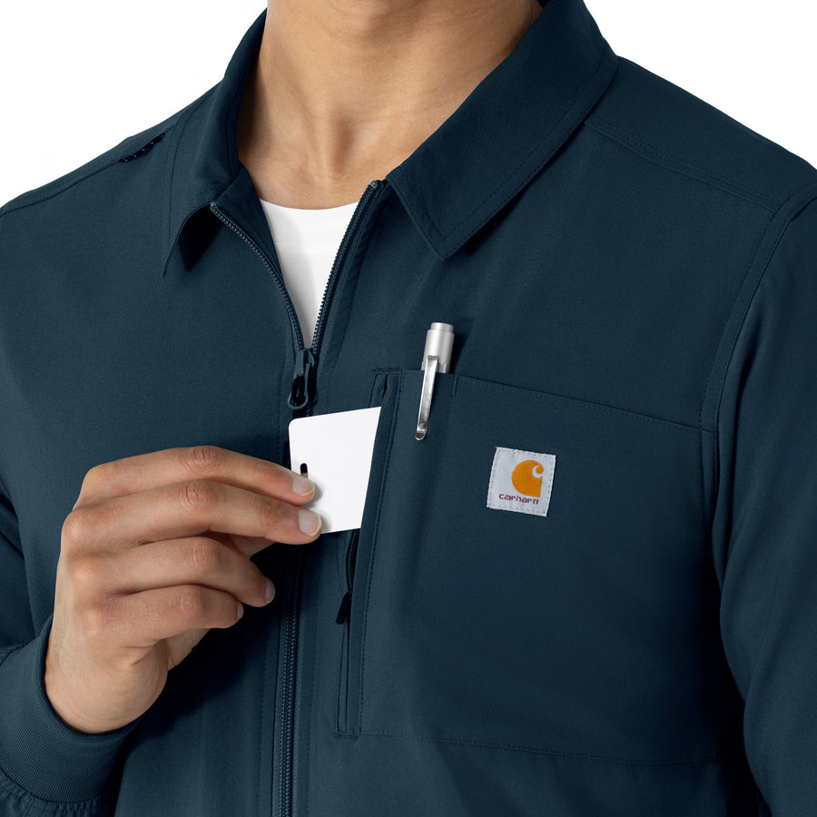 Force Cross-Flex Men's Lightweight Scrub Jacket Navy back detail