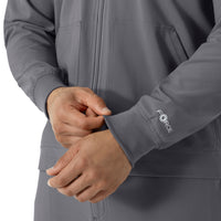 Force Cross-Flex Men's Lightweight Scrub Jacket Pewter front detail