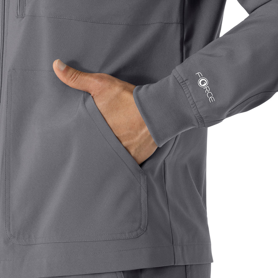 Force Cross-Flex Men's Lightweight Scrub Jacket Pewter side detail 2