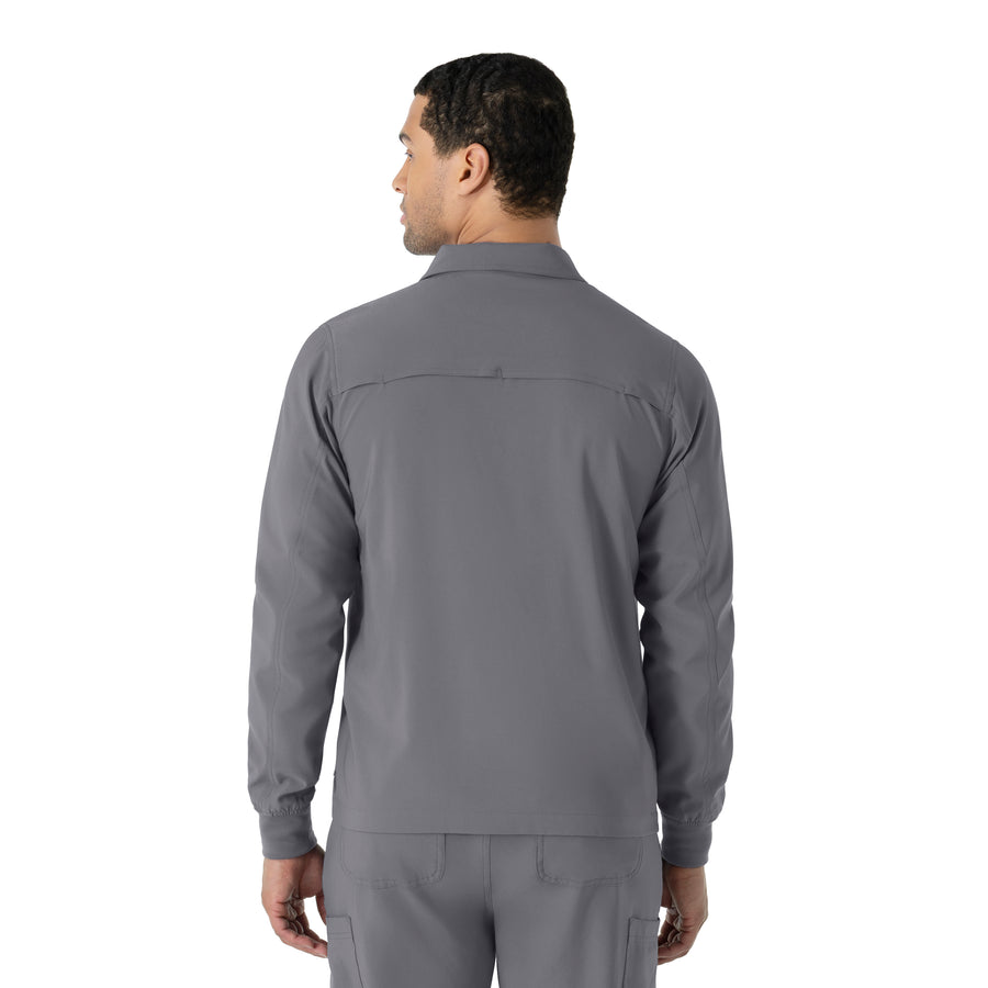 Force Cross-Flex Men's Lightweight Scrub Jacket Pewter back view