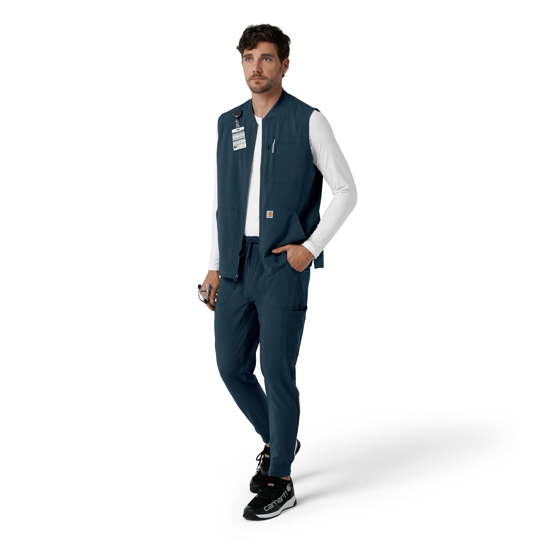 Force Cross-Flex Men's Lightweight Scrub Vest Navy full scrub set