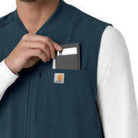 Force Cross-Flex Men's Lightweight Scrub Vest Navy hemline detail